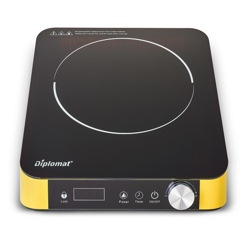 Котлон керамичен Diplomat DGC A1813K YELLOW, touch-бутони, единичен, 2000W